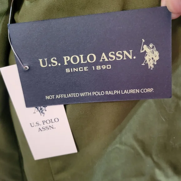 NWT Brand New U.S. Polo Assn. Dark Forest Green Jacket, Med. Unisex - Picture 15 of 15